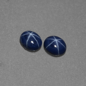 Pedras preciosas de safira estrela azul natural de  ct, corte oval, opaco