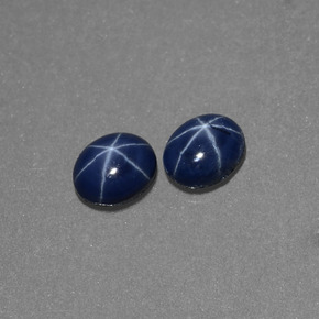 Pedras preciosas de safira estrela azul natural de  ct, corte oval, opaco