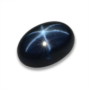 Safira estrela azul natural 1,05ct, corte oval, translúcido