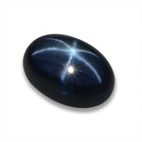 Safira estrela azul natural 1,05ct, corte oval, translúcido