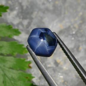 Safira estrela azul natural 1,94ct, forma extravagante, opaco