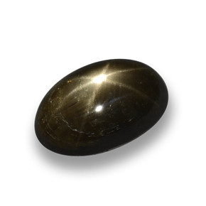 Safira estrela preto natural 1,79ct, corte oval, opaco