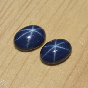 Pedras preciosas de safira estrela azul natural de  ct, corte oval, opaco