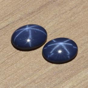 Pedras preciosas de Safira Estrela Azul natural de 1.37 ct, Corte Oval, Opaco