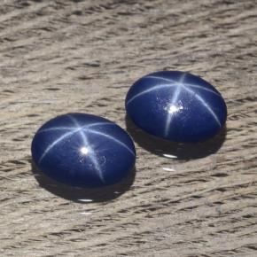 Pedras preciosas de safira estrela azul natural de 2,02 ct, corte oval, opaco