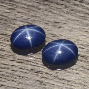 Pedras preciosas de safira estrela azul natural de 2,02 ct, corte oval, opaco