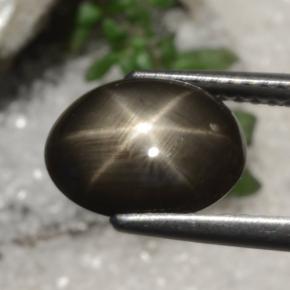 Safira Estrela Preto Natural 3.06ct, Corte Oval, Opaco