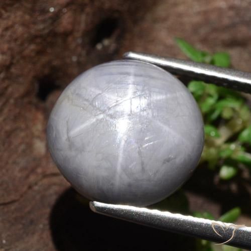 Safira estrela Cinza claro Natural 10.97ct, Redondo, Opaco