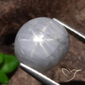 Safira estrela Cinza claro Natural 5.35ct, oval, Opaco
