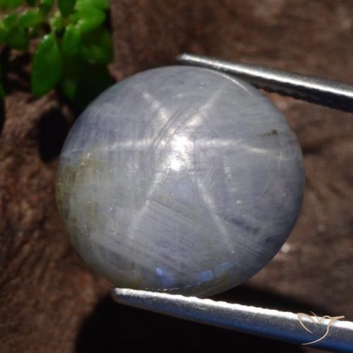 Safira Estrela Cinza claro Natural 21.23ct, Corte Redondo, Opaco