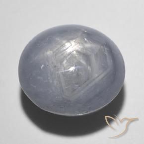 Safira estrela cinza azulado Natural 7.06ct, oval, Opaco