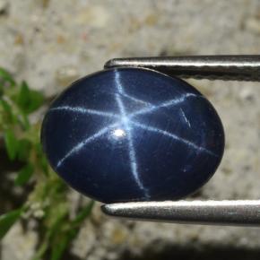 Safira Estrela Azul Natural 5.17ct, Corte Oval, Opaco