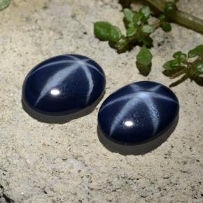 Pedras preciosas de safira estrela azul natural de 4,31 ct, corte oval, opaco