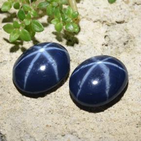 Pedras preciosas de safira estrela azul natural de 4,28 ct, corte oval, opaco