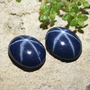 Pedras preciosas de safira estrela azul natural de 4,28 ct, corte oval, opaco