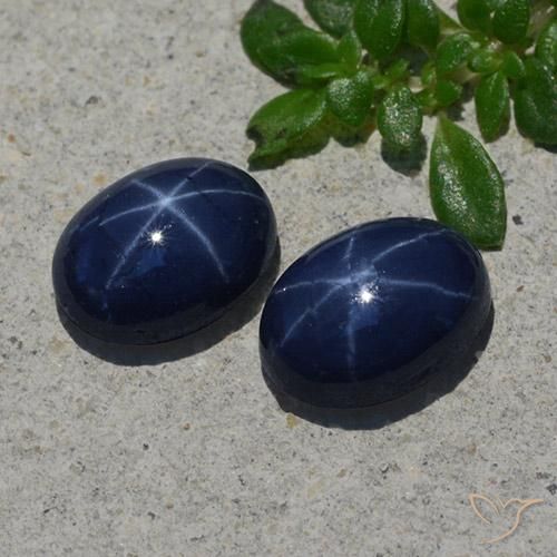 2.50ctw Natural Azul profundo Safira estrela, oval, Opaco