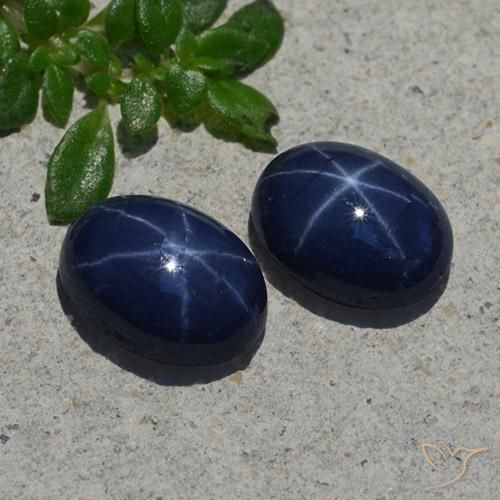Pedras preciosas de Safira estrela Azul profundo natural de 2.50 ct, oval, Opaco