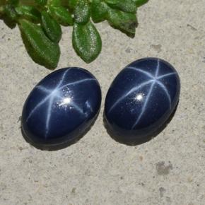 Pedras preciosas de safira estrela azul natural de 2,13 ct, corte oval, opaco