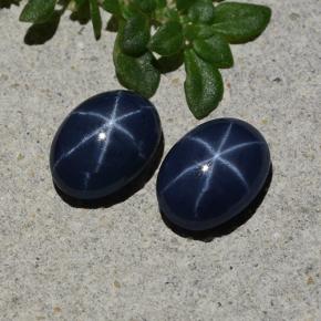 Pedras preciosas de safira estrela azul natural de 2,20 ct, corte oval, opaco