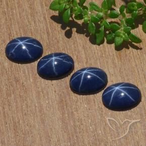 Pedras preciosas de Safira estrela Azul profundo natural de 4.18 ct, oval, Opaco