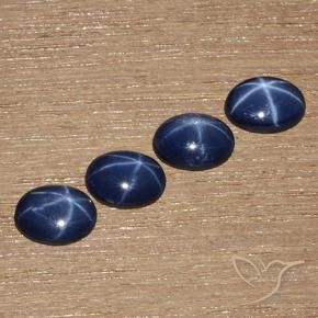 Pedras preciosas de Safira estrela Azul-marinho natural de 3.50 ct, oval, Opaco