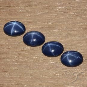 Pedras preciosas de Safira estrela Azul-marinho natural de 3.50 ct, oval, Opaco