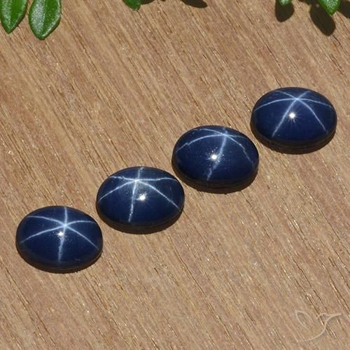 Pedras preciosas de Safira estrela Azul-marinho natural de 5.23 ct, oval, Opaco