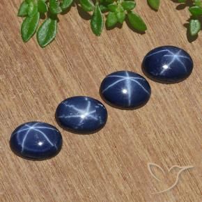Pedras preciosas de Safira estrela Crepúsculo Azul natural de 4.68 ct, oval, Opaco