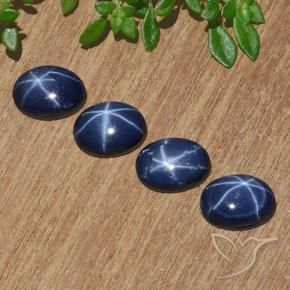 Pedras preciosas de Safira estrela Crepúsculo Azul natural de 4.68 ct, oval, Opaco