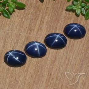 Pedras preciosas de Safira estrela Crepúsculo Azul natural de 4.52 ct, oval, Opaco