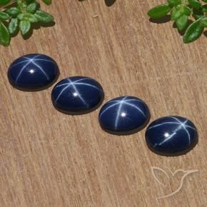 Pedras preciosas de Safira estrela Crepúsculo Azul natural de 4.52 ct, oval, Opaco