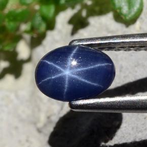 Safira Estrela Azul Natural 0.85ct, Corte Oval, Opaco