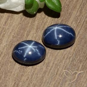 Pedras preciosas de safira estrela azul natural de 2,81 ct, corte oval, opaco