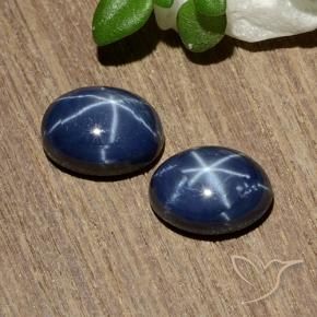 Pedras preciosas de safira estrela azul natural de 2,81 ct, corte oval, opaco