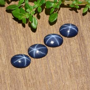 Pedras preciosas de safira estrela azul natural de 2,41 ct, corte oval, opaco