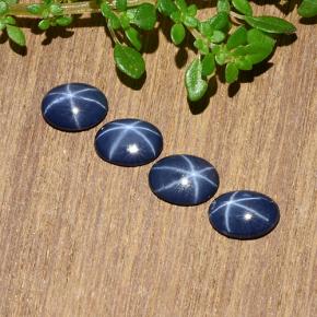 Pedras preciosas de safira estrela azul natural de 2,41 ct, corte oval, opaco