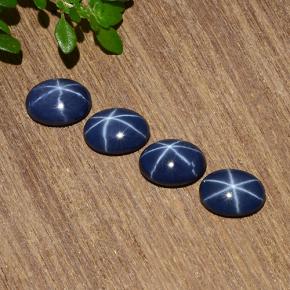 Pedras preciosas de safira estrela azul natural de 3,54 ct, corte oval, opaco