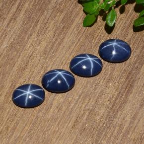 Pedras preciosas de safira estrela azul natural de 3,54 ct, corte oval, opaco