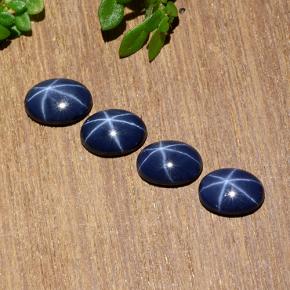 Pedras preciosas de safira estrela azul natural de 3,33 ct, corte oval, opaco