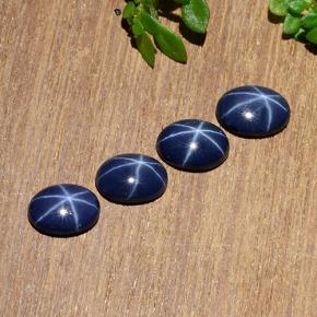 Pedras preciosas de safira estrela azul natural de 3,33 ct, corte oval, opaco