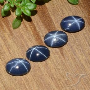 Pedras preciosas de Safira estrela Azul profundo natural de 3.03 ct, oval, Opaco