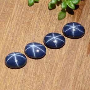 Pedras preciosas de safira estrela azul natural de 4,47 ct, corte oval, opaco