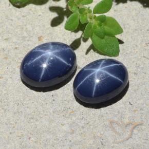 Pedras preciosas de Safira Estrela Azul profundo natural de 2.72 ct, Corte Oval, Opaco