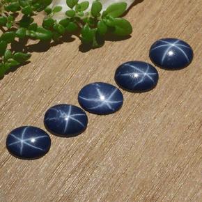 Pedras preciosas de safira estrela azul natural de 3,67 ct, corte oval, opaco