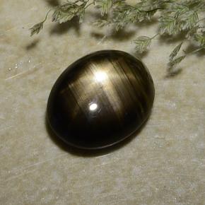 Safira estrela preto natural 2,37ct, corte oval, opaco