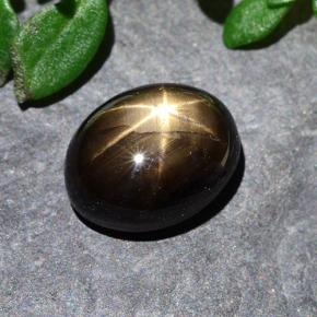 Safira Estrela Preto Natural 2.28ct, Corte Oval, Opaco