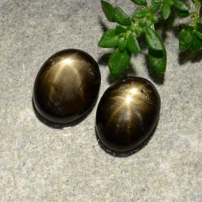 Pedras preciosas de safira estrela preto natural de 4,01 ct, corte oval, opaco