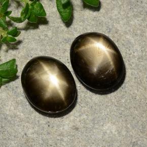 Pedras preciosas de safira estrela preto natural de 3,75 ct, corte oval, opaco