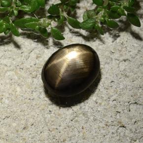 Safira estrela preto natural 2,10ct, corte oval, opaco