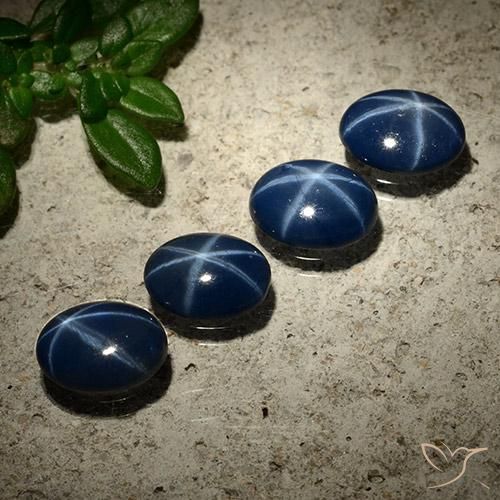 2.89ctw Natural Azul escuro Safira estrela, oval, Opaco